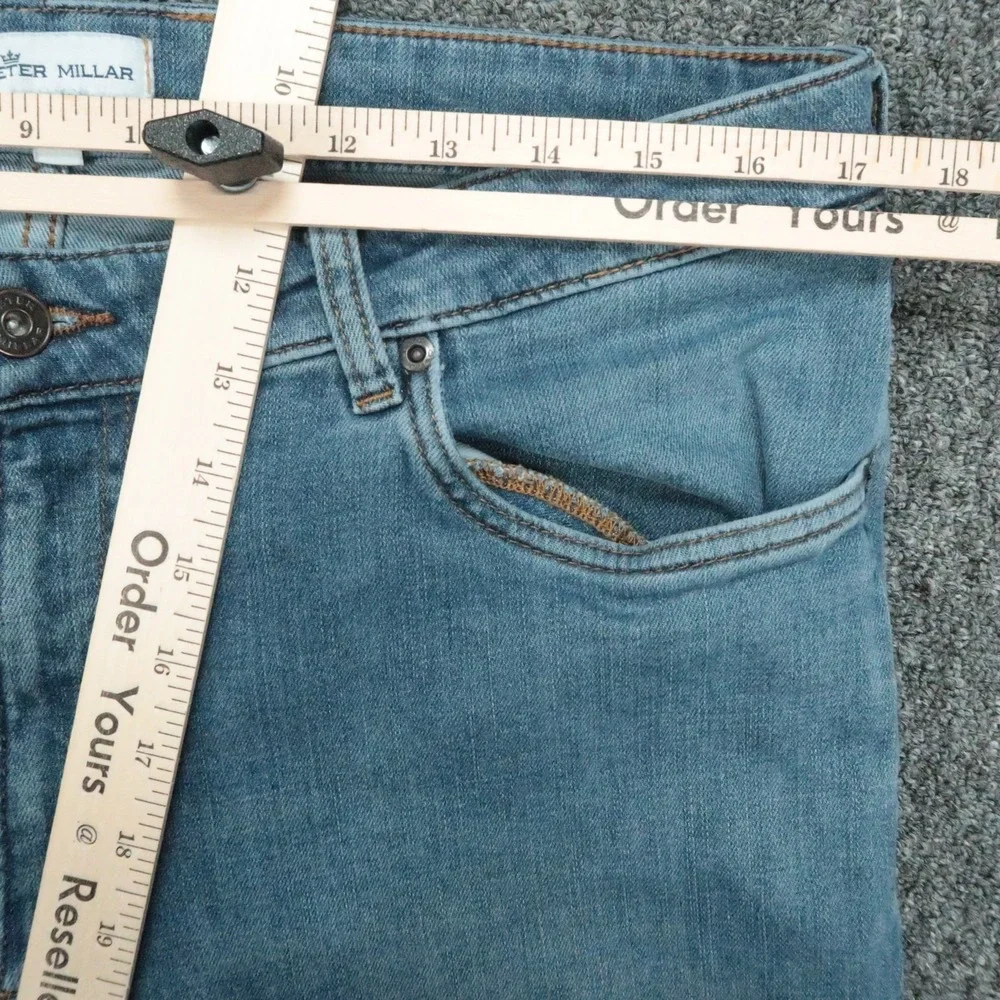 Peter Millar Jeans Mens 34x28 Blue Straight 5 Pocket Pilot Mill *